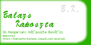 balazs kaposzta business card